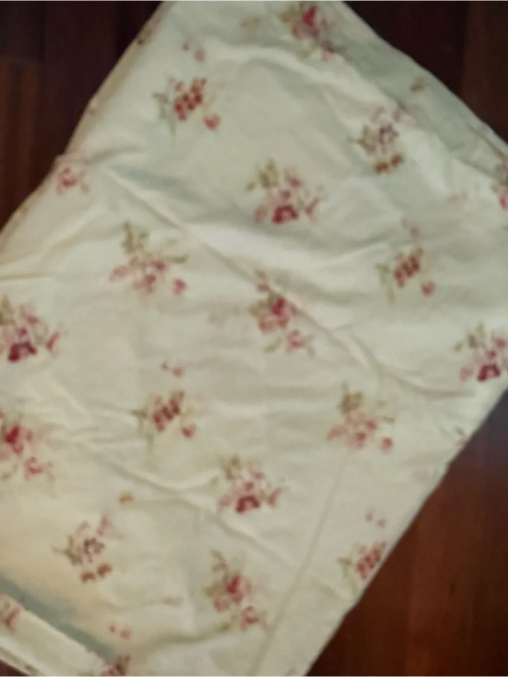 Chaps Twin Flat Sheet Roses On Cream 100% Cotton 66” By 94”